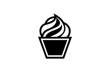 cup ice cream logo vector art illustration