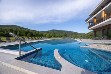 Beautiful outdoor hotel swimming pool