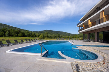 Beautiful outdoor hotel swimming pool