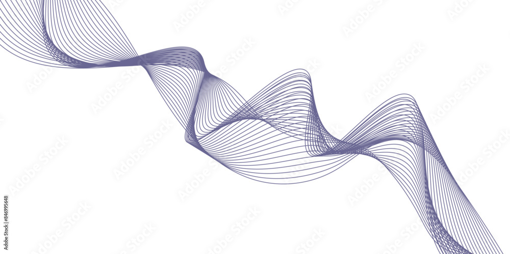 Poster abstract wavy lines background. purple blue color gradient. white background. simple abstract flowin