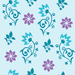 Seamless flower pattern design vector. Floral print for fabric.