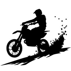 Fototapeta premium Silhouette of a person riding a motocross