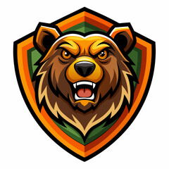 Dynamic Bear Mascot Logo Vector Illustration for Gaming and Sports Branding: Ferocious, Modern, and Versatile Design