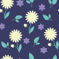 Seamless flower pattern design vector. Floral print for fabric.