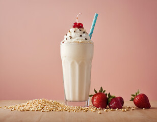 Creamy Delight: The Ultimate Sweet Milkshake, A Fun-Straw Milkshake Experience