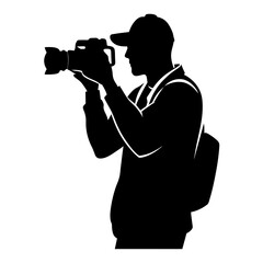 silhouette of photographer with camera