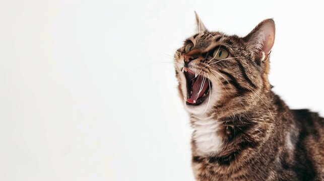 funy cat in white background memes cat : Generative AI