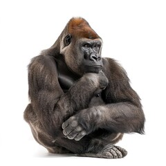 Obraz premium Gorilla isolated on white background 