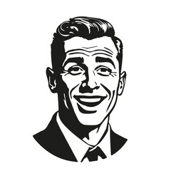 Fototapeta premium Vintage style illustration of a friendly smiling man.
