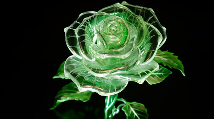 photo of rose flower made from glass, beautiful glass rose wallpaper and background