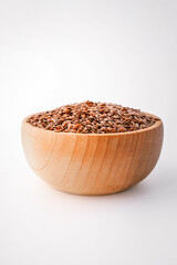 Flax seeds isolated on white background