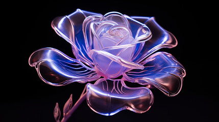 Fototapeta premium photo of rose flower made from glass, beautiful glass rose wallpaper and background