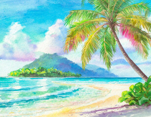 Fototapeta premium beach with palm trees