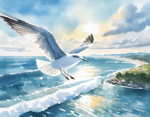 Fototapeta premium seagull in the sky