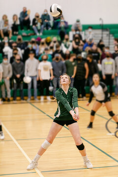 Volleyball Player Focuses on Ball