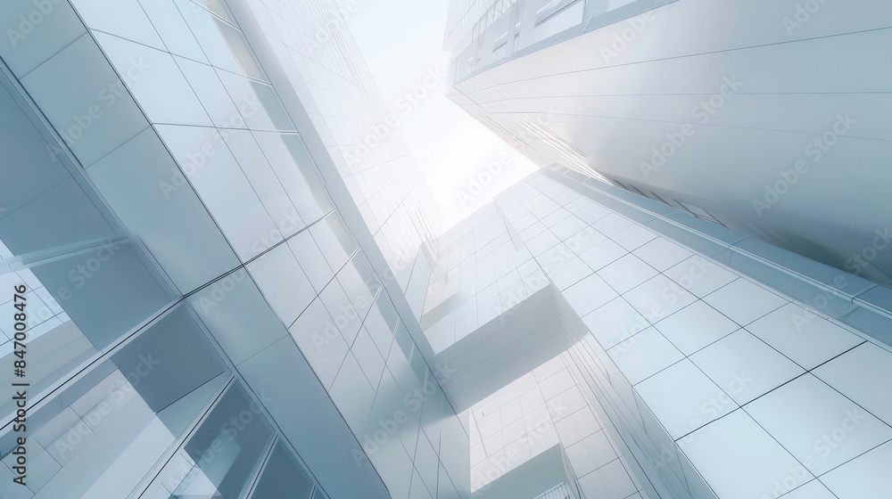 Aufkleber abstract elegant and minimal design of white architectural geometry building background. generative 