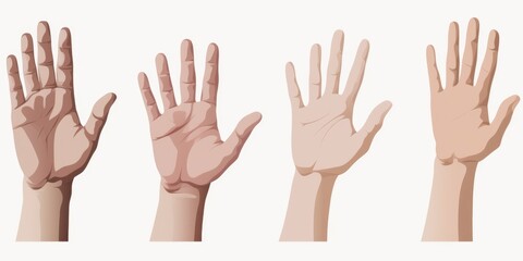 A close-up shot of a group of hands making different gestures