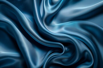 Obraz premium blue silk fabric with a wavy pattern on it's surface