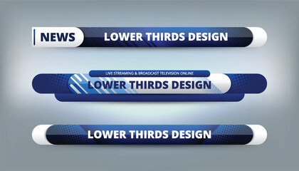 Graphic set of Broadcast News Lower Thirds Banner for Television Streaming, Video and Media Channel