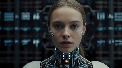 artificial intelligence women with robat body
