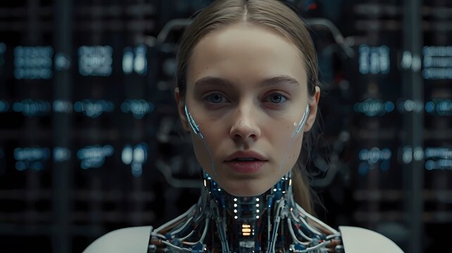 artificial intelligence women with robat body