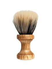 Wooden shaving brush isolated on transparent background