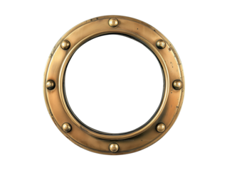 Boat ship porthole isolated on transparent background