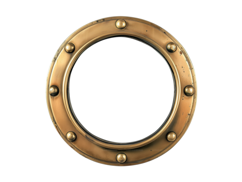 Boat ship porthole isolated on transparent background