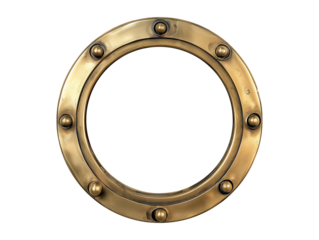 Boat ship porthole isolated on transparent background