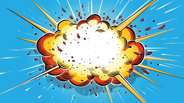 Vibrant comic backdrop featuring a striking thunder flash element for dynamic illustrations - Powered by Adobe