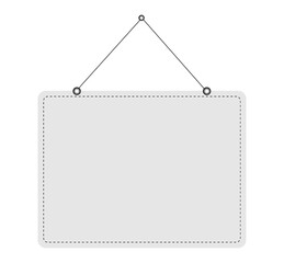 Blank realistic door hanging plate. Outdoor display signs with transparent background.