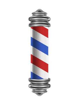 Barbershop pole isolated on transparent background