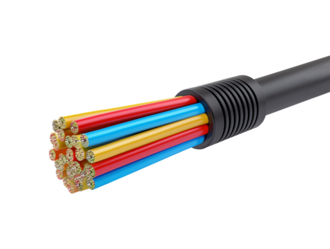Optic cable isolated on transparent background