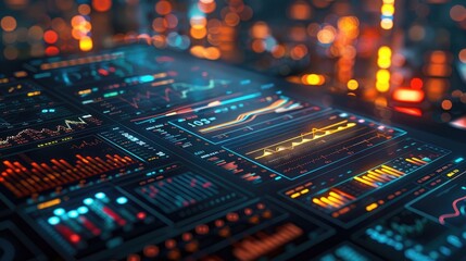 A futuristic digital interface with glowing lines and data streams. Perfect for concepts of technology, innovation, and data visualization.