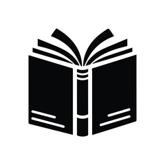 Book Icon black silhouette vector with white color background