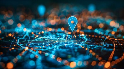 Digital map with ai pins  revolutionizing delivery services and future transport logistics