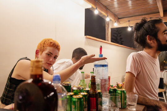 Silly Woman With A Pixie Cut 