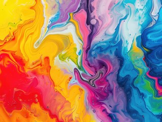 A close-up shot of a vibrant painting on a wall, ideal for use in creative projects
