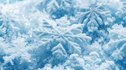 Fototapeta premium A detailed shot of individual snowflakes in mid-air, showcasing their intricate patterns and textures