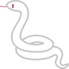 かわいいヘビのアイコンイラスト 年賀状素材