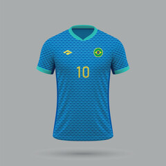 3d realistic soccer away jersey Brazil national team 2024