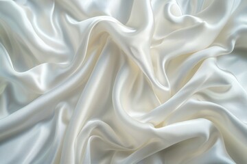 Obraz premium Close-up view of white fabric texture with folds and creases