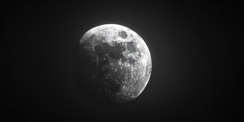 Fototapeta premium A photograph of the moon in black and white