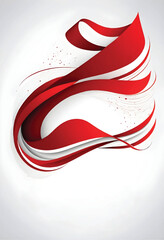 a red and white swirls of paint decoration symbolize indonesia flag