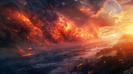 Fiery Skies of a Distant Planet