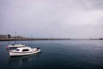 Fototapeta premium Unity of Italy Square in Trieste, Italy, Canal grande in Trieste city center, Italy
