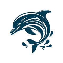 Obraz premium Dolphin Silhouette Clip art isolated vector illustration on a white background
