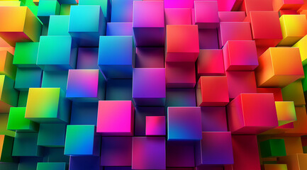 Abstract geometric shapes in rainbow colors