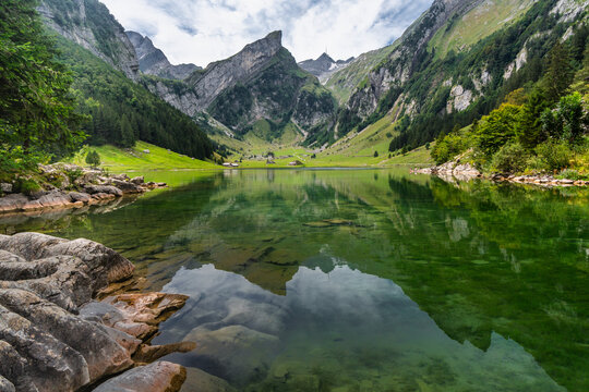 Seealpsee and Shoreline in Summer