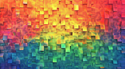 Abstract geometric shapes in rainbow colors